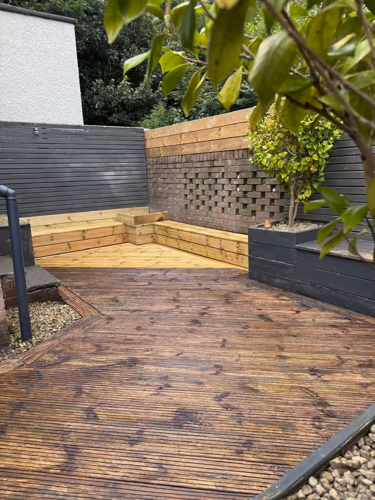 Clean decking after cleaning and treatment